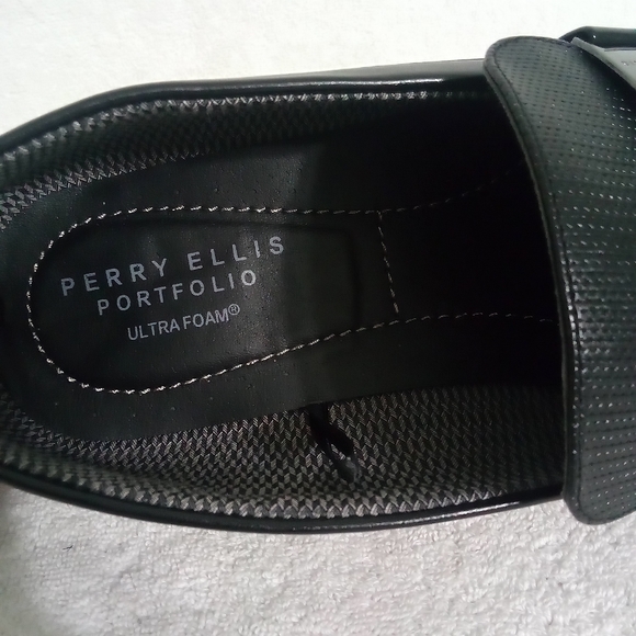 PERRY ELLIS PORTFOLIO JUSTIN LOAFERS MENS | SIZE 11.5 | BLACK - Picture 10 of 12